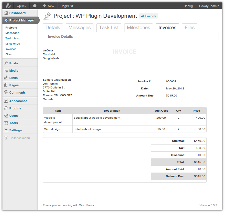 Invoice Detail