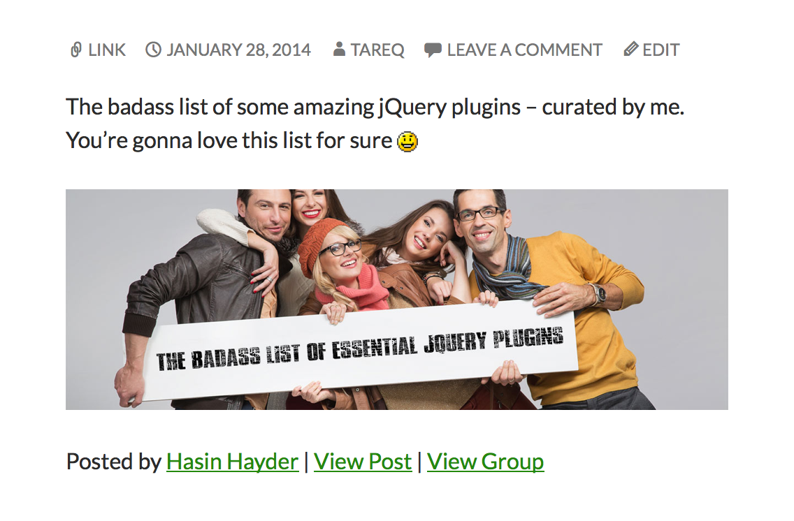 Facebook group to WordPress import
