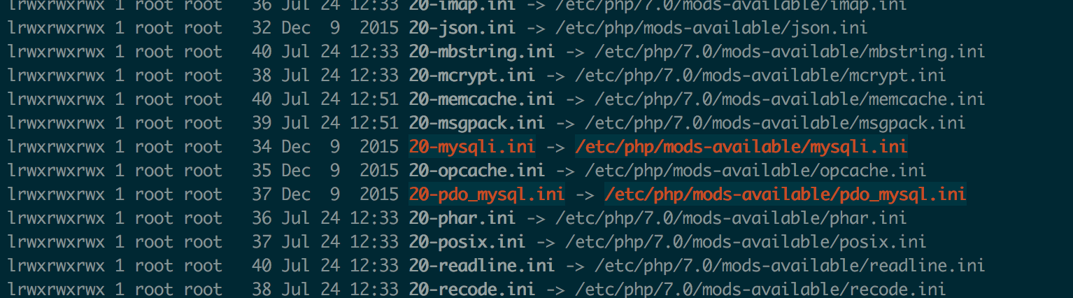 php7-mysql-broken-symlinks